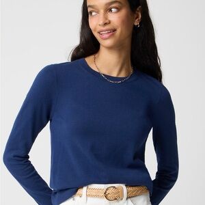 J. Crew Navy Blue Crewneck Teddie Sweater